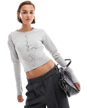 Cotton On Everfine Round Neck Cardigan - Grey