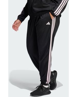 adidas Tricot 3-Stripes Track Trousers (Plus Size) - Black