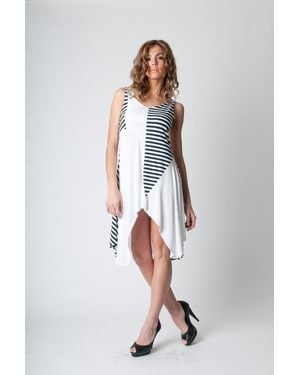 Conquista Tuniek Met Asymmetrisch Streepdetail In Marineblauw - Wit