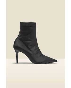 Sosandar Ava Stretch Sock Boot Leather - Black