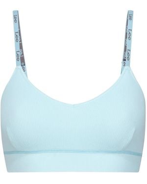Lee Jeans Alvina Cropped V-Neck Bra Top - Blue