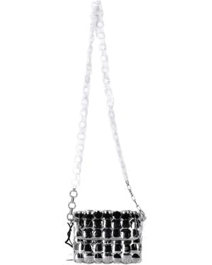 Rabanne Nano Quilted Bag Metal - White