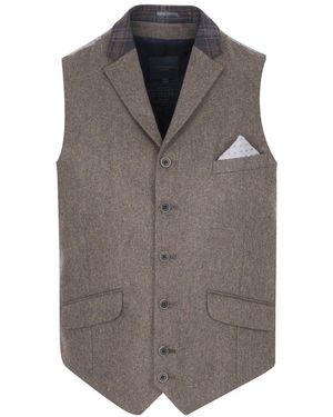 Guide London Textured Waistcoat - Brown