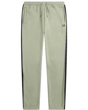 Fred Perry Embossed Laurel Wreath Taped Legs Seagrass Joggers - Green