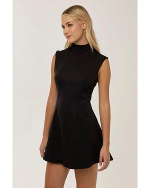 Hiccup High Neck Mini Dress - Black