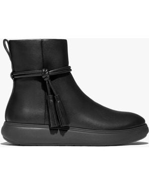 Fitflop Iq-Comff Tassel Leather Ladies Short Boots All - Black