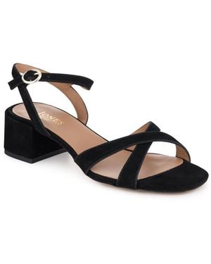 Jones Bootmaker Hyacinth Wide-Fit Heeled Leather Sandals - Black