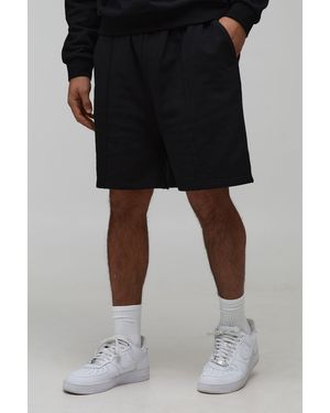BoohooMAN 500Gsm Heavyweight Baggy Drop Crotch Short - Black