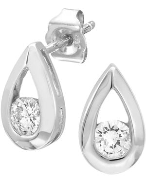 DIAMANT L'ÉTERNEL 9ct Witgouden Derde Karaat Diamanten Traanoorbellen - Metallic