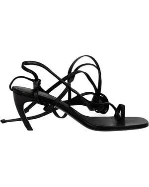 The Attico De Attico Nova 65mm Sandalen In Zwart Leer
