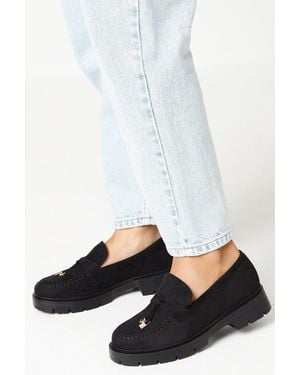 Oasis Bonnie Tassel Detail Chunky Loafers - White