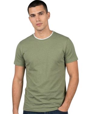 Other T Shirts Short Sleeve Layered Collar Crew Neck Summer Basic Tee Pullover - Green