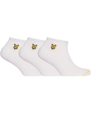 Lyle & Scott 3 Pack Ankle Socks - White