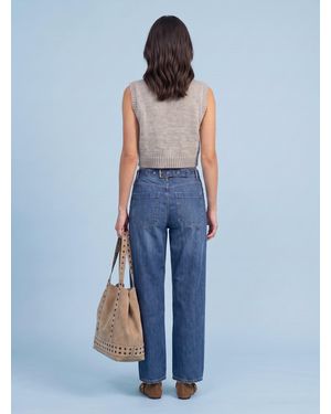 Urban Bliss Wool Blend One Button Vest - Blue