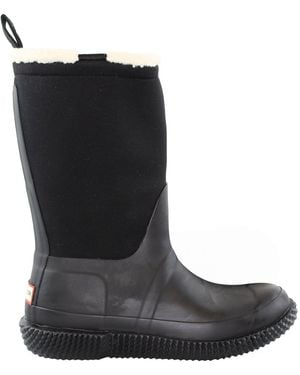 HUNTER Sherpa Webbing Wellington Boots Rubber - Black