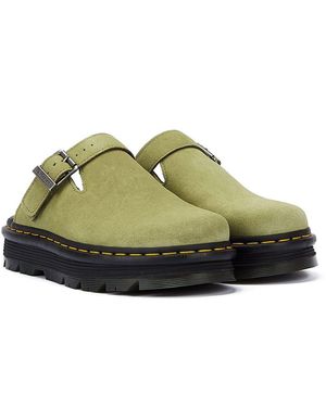 Dr. Martens Zebzag Mule Eh Suede Muted Clogs - Green