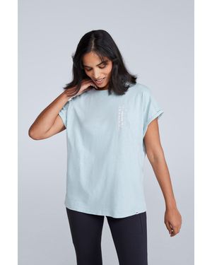 Mountain Warehouse 'Holly' Logo T-Shirt With Turn Up Cuffs Cotton Breathable Summer Tee - White