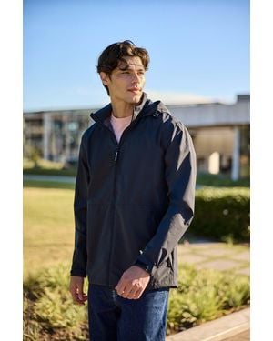 Mountain Warehouse 'Pace' Waterproof Jacket With Adjustable Hood & Cuffs Packable Coat - Blue