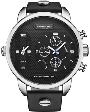 Stuhrling Global Gmt 4052 Japanese Quartz 52Mm - Black