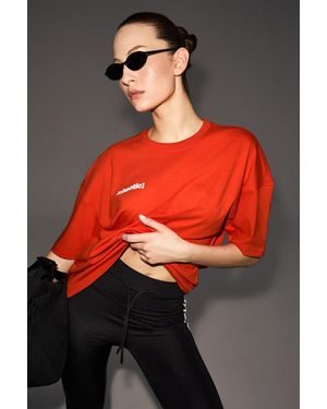 Grimelange Slim Fit Crew Neck Printed T-Shirt - Red