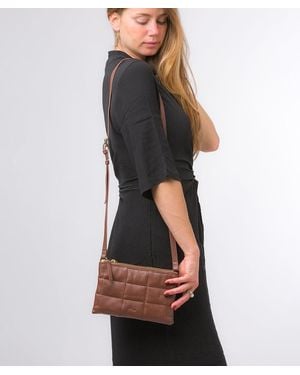 Pure Luxuries 'Carmen' Dark Nappa Leather Cross Body Bag - Black