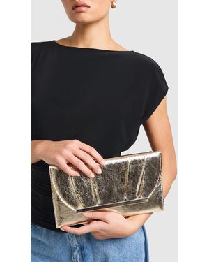 Boohoo High Shine Crinkle Envelope Clutch Bag - Black