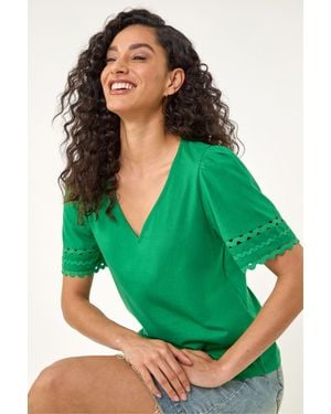 D.u.s.k Ric Rac Trim T-Shirt - Green