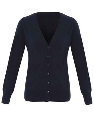 PREMIER Essential Acryl V Hals Vest (Marine) - Blauw