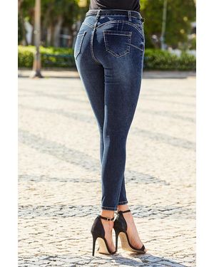 Sosandar Dark Sculpting Skinny Jeans - Black