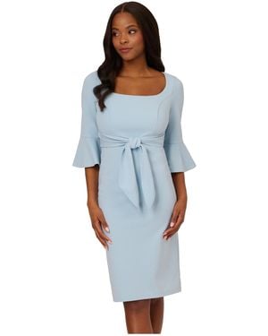 Adrianna Papell Bell Sleeve Tie Front Dress - Blue