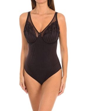 Selene Underwired And Lace Bodysuit For Mariluz Model. Elegant, Feminine And With A Perfect Fit - Black