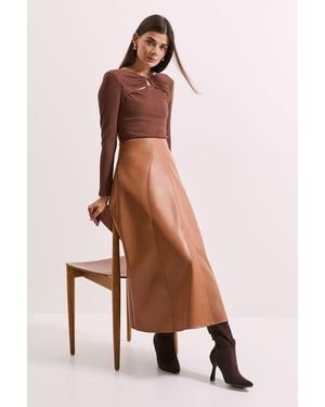 PRINCIPLES Buckle Detail Ribbed Jersey Top Viscose - Multicolour