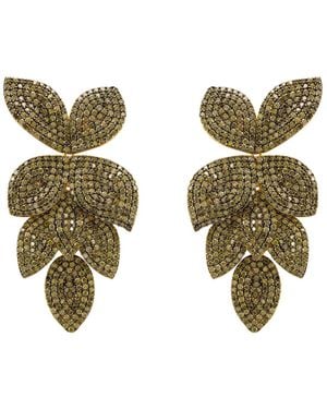 LÁTELITA London Petal Cascading Flower Earrings Peridot Cz - Green