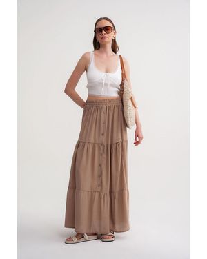 MixRay High Waist Maxi Skirt - Natural