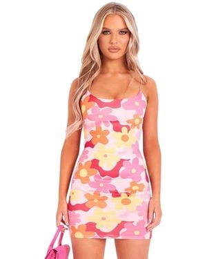 Missy Empire Missy Empire /Ladies All-Over Print Mini Dress - Pink