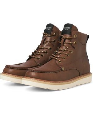 Jack & Jones Archway Moc Polyurethane Cognac Ankle Boots - Brown