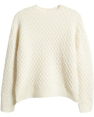Ted Baker Morlea Horizontale Kabeltrui Met Ronde Hals - Wit