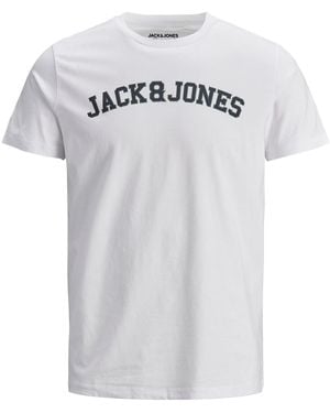 Jack & Jones Jack&Jones Logo Casual T-Shirt, Crew Neck, Cotton, Short Sleeve - White