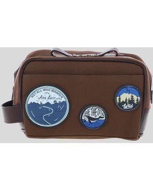 Fenland Sheepskin Explorer Patch Washbag - Brown
