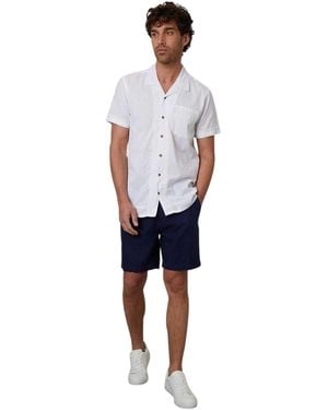 Threadbare Crochet Trim Short-Sleeved Shirt - Blue