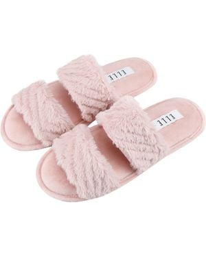Elle Faux Fur Slippers - Pink