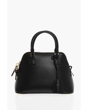 Maison Margiela Mm11 Leather 5Ac Handbag With Removable Shoulder Strap - Black