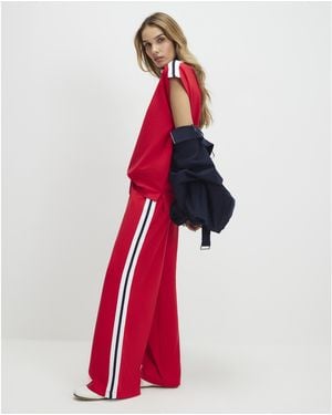 River Island Joggers Tape Side Wide Leg - Red