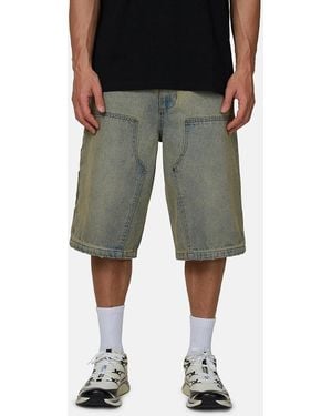 Good For Nothing Baggy Washed Denim Carpenter Shorts - Black
