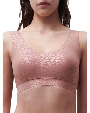 Chantelle Softstretch V-Neck Jersey Crop Top - Pink