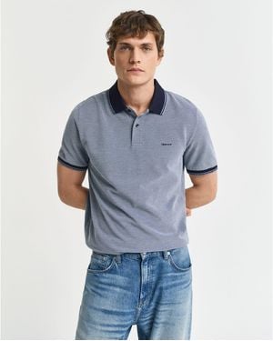 GANT 4-Colour Oxford Piqué Polo Shirt - Blue