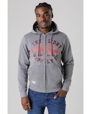 Tokyo Laundry Mid Cotton Blend Zip-Through Hoody - Grey