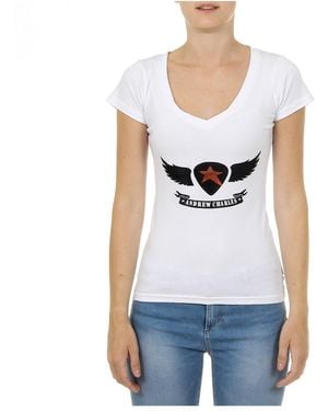 Andrew Charles by Andy Hilfiger T-Shirt Short Sleeves V-Neck Tapiwa - White