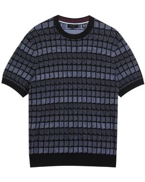 Ted Baker Srevel Regular Jacquard T-Shirt Cotton - Blue