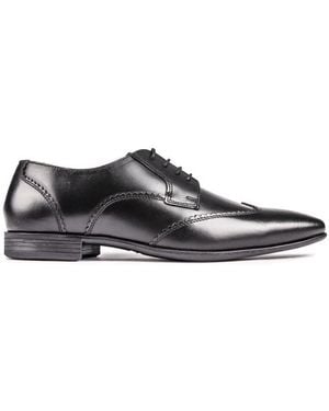 Lambretta Blair Leather Wing Tip Shoes - Black